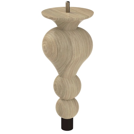 9 Tipt Toe Bun Foot With Bolt And 1 Flat Black Ferrule - White Oak